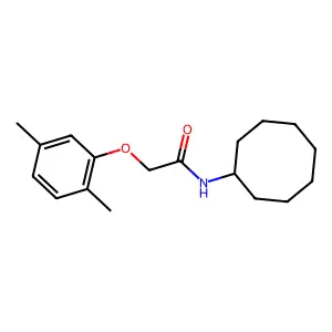 N-cyclooctyl-2-(2,5-dimethylphenoxy)acetamide structure