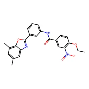 N-[3-(5,7-dimethyl-1,3-benzoxazol-2-yl)phenyl]-4-ethoxy-3-nitrobenzamide structure