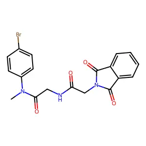 N-(4-bromophenyl)-2-[[2-(1,3-dioxoisoindol-2-yl)acetyl]amino]-N-methylacetamide structure