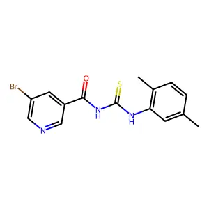 5-bromo-N-[(2,5-dimethylphenyl)carbamothioyl]pyridine-3-carboxamide structure