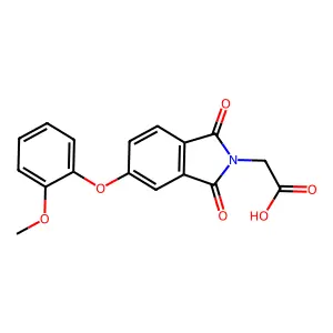 [5-(2-methoxyphenoxy)-1,3-dioxo-1,3-dihydro-2H-isoindol-2-yl]acetic acid structure
