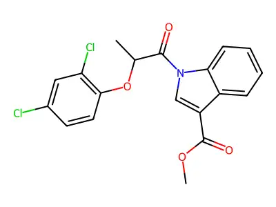 Methyl 1-(2-(2,4-dichlorophenoxy)propanoyl)-1H-indole-3-carboxylate structure