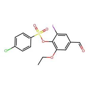 2-Ethoxy-4-formyl-6-iodophenyl 4-chlorobenzenesulfonate structure