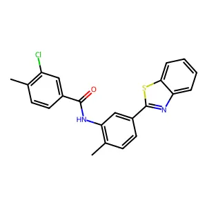 N-[5-(1,3-benzothiazol-2-yl)-2-methylphenyl]-3-chloro-4-methylbenzamide structure