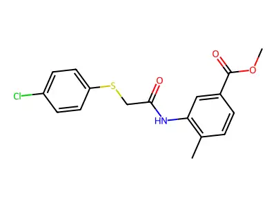 Methyl 3-({[(4-chlorophenyl)sulfanyl]acetyl}amino)-4-methylbenzoate structure