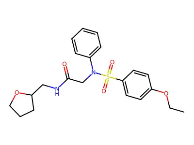 2-(N-(4-ethoxyphenyl)sulfonylanilino)-N-(oxolan-2-ylmethyl)acetamide structure