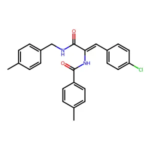N-[(Z)-1-(4-chlorophenyl)-3-[(4-methylphenyl)methylamino]-3-oxoprop-1-en-2-yl]-4-methylbenzamide structure