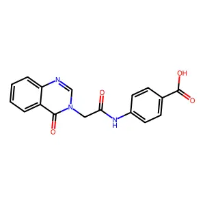 4-{[(4-oxoquinazolin-3(4H)-yl)acetyl]amino}benzoic acid structure