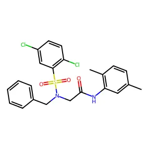 2-[benzyl-(2,5-dichlorophenyl)sulfonylamino]-N-(2,5-dimethylphenyl)acetamide structure