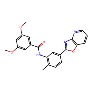 3,5-dimethoxy-N-[2-methyl-5-([1,3]oxazolo[4,5-b]pyridin-2-yl)phenyl]benzamide structure