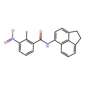N-(1,2-dihydroacenaphthylen-5-yl)-2-methyl-3-nitrobenzamide structure