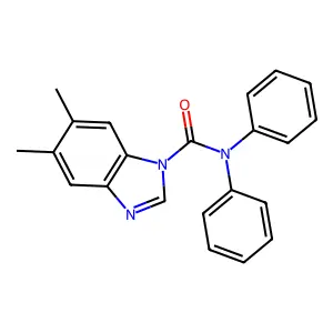 5,6-dimethyl-N,N-diphenyl-1H-benzimidazole-1-carboxamide structure