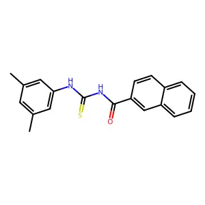 N-[(3,5-dimethylphenyl)carbamothioyl]naphthalene-2-carboxamide structure