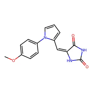 (5E)-5-[[1-(4-methoxyphenyl)pyrrol-2-yl]methylidene]imidazolidine-2,4-dione structure