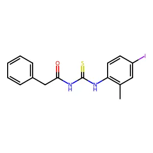 N-[(4-iodo-2-methylphenyl)carbamothioyl]-2-phenylacetamide structure