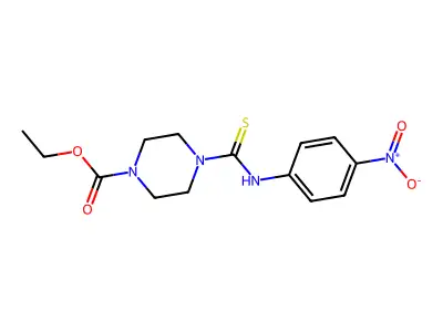 Ethyl 4-[(4-nitrophenyl)carbamothioyl]piperazine-1-carboxylate structure