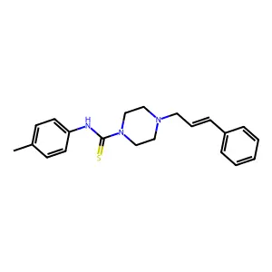 ((4-Methylphenyl)amino)(4-(3-phenylprop-2-enyl)piperazinyl)methane-1-thione structure