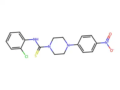 N-(2-chlorophenyl)-4-(4-nitrophenyl)piperazine-1-carbothioamide structure