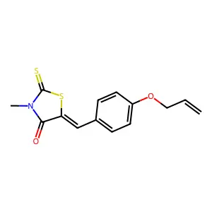 (5Z)-3-methyl-5-[4-(prop-2-en-1-yloxy)benzylidene]-2-thioxo-1,3-thiazolidin-4-one structure