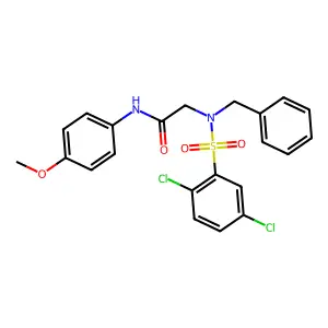 2-[benzyl-(2,5-dichlorophenyl)sulfonylamino]-N-(4-methoxyphenyl)acetamide structure