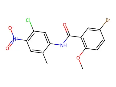 5-bromo-N-(5-chloro-2-methyl-4-nitrophenyl)-2-methoxybenzamide structure