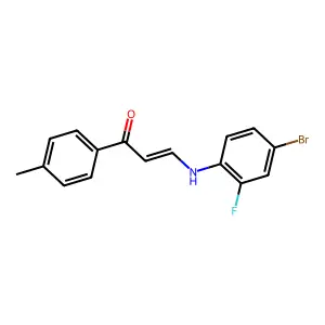 (E)-3-(4-bromo-2-fluoroanilino)-1-(4-methylphenyl)prop-2-en-1-one structure