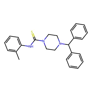 4-benzhydryl-N-(2-methylphenyl)piperazine-1-carbothioamide structure