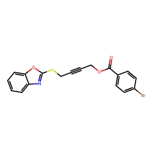 4-(1,3-Benzoxazol-2-ylsulfanyl)but-2-yn-1-yl 4-bromobenzoate structure