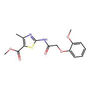 Methyl 2-[2-(2-methoxyphenoxy)acetamido]-4-methyl-1,3-thiazole-5-carboxylate structure