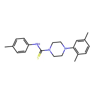 4-(2,5-dimethylphenyl)-N-(4-methylphenyl)piperazine-1-carbothioamide structure