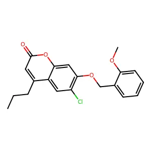 6-chloro-7-[(2-methoxybenzyl)oxy]-4-propyl-2H-chromen-2-one structure