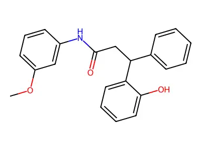 3-(2-hydroxyphenyl)-N-(3-methoxyphenyl)-3-phenylpropanamide structure