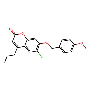 6-chloro-7-[(4-methoxybenzyl)oxy]-4-propyl-2H-chromen-2-one structure