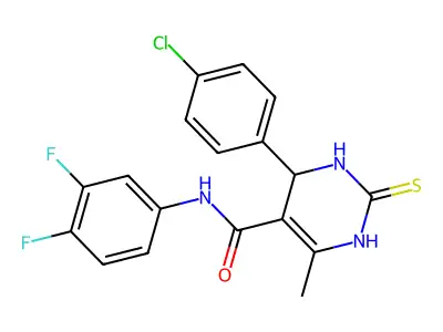 4-(4-chlorophenyl)-N-(3,4-difluorophenyl)-6-methyl-2-thioxo-1,2,3,4-tetrahydropyrimidine-5-carboxamide structure
