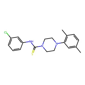 N-(3-chlorophenyl)-4-(2,5-dimethylphenyl)piperazine-1-carbothioamide structure