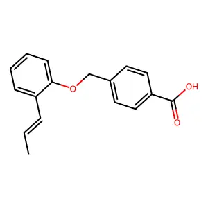 (E)-4-((2-(prop-1-en-1-yl)phenoxy)methyl)benzoic acid structure