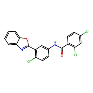 N-[3-(1,3-benzoxazol-2-yl)-4-chlorophenyl]-2,4-dichlorobenzamide structure