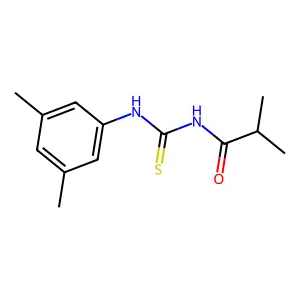 N-[(3,5-dimethylphenyl)carbamothioyl]-2-methylpropanamide structure