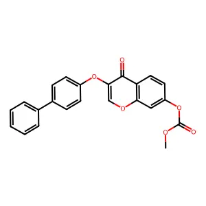 3-(biphenyl-4-yloxy)-4-oxo-4H-chromen-7-yl methyl carbonate structure