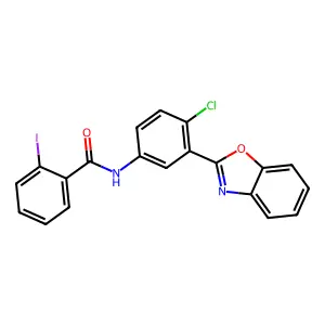 N-[3-(1,3-benzoxazol-2-yl)-4-chlorophenyl]-2-iodobenzamide structure