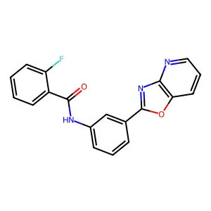 2-fluoro-N-[3-([1,3]oxazolo[4,5-b]pyridin-2-yl)phenyl]benzamide structure