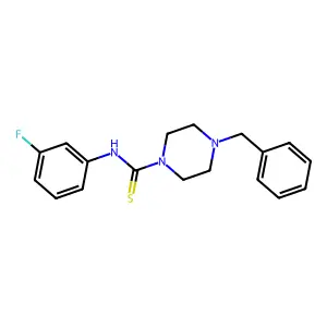 4-benzyl-N-(3-fluorophenyl)piperazine-1-carbothioamide structure