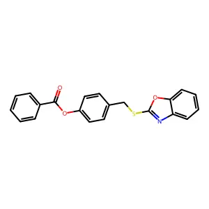 4-((Benzo[d]oxazol-2-ylthio)methyl)phenyl benzoate structure