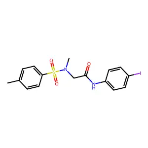 N-(4-iodophenyl)-2-[methyl-(4-methylphenyl)sulfonylamino]acetamide structure