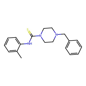 4-benzyl-N-(2-methylphenyl)piperazine-1-carbothioamide structure