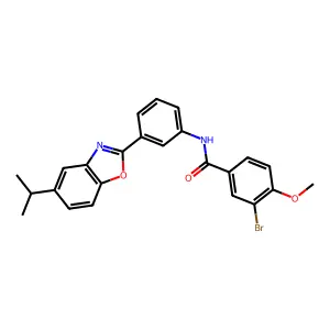 3-bromo-4-methoxy-N-[3-(5-propan-2-yl-1,3-benzoxazol-2-yl)phenyl]benzamide structure