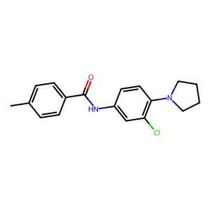 N-(3-chloro-4-pyrrolidin-1-ylphenyl)-4-methylbenzamide structure