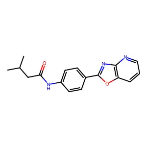 3-methyl-N-[4-([1,3]oxazolo[4,5-b]pyridin-2-yl)phenyl]butanamide structure