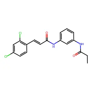 (E)-3-(2,4-dichlorophenyl)-N-[3-(propanoylamino)phenyl]prop-2-enamide structure