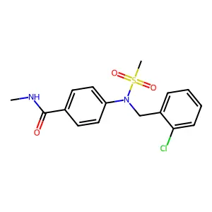 4-[(2-chlorophenyl)methyl-methylsulfonylamino]-N-methylbenzamide structure